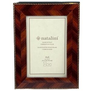Natalini - ‘Brown -Triple border’ wood frame. 4” x 6”. NWT.